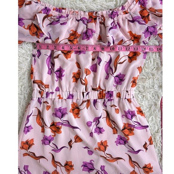 Lost + Wonder Women's Size S Pink Floral Ruffle Off the Shoulder Dress #0236 - Picture 9 of 10